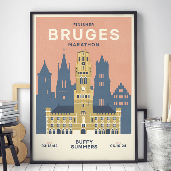 Bruges Marathon personalised print