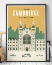 Load image into Gallery viewer, Cambridge Half Marathon Personalised Print