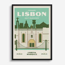 Load image into Gallery viewer, Lisbon Half Marathon Personalised Print