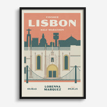 Load image into Gallery viewer, Lisbon Half Marathon Personalised Print