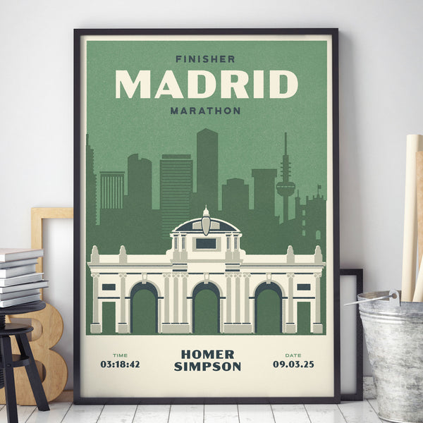 Madrid Marathon personalised illustrated print