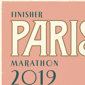 Paris Marathon personalised print close up 2