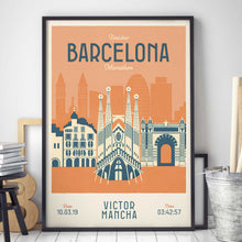 Load image into Gallery viewer, Barcelona Marathon Personalised Print