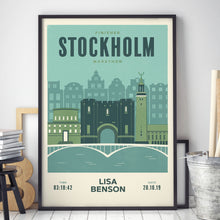 Load image into Gallery viewer, Stockholm Marathon Personalised Print