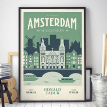 Load image into Gallery viewer, Amsterdam Marathon Personalised Print (customise for any year)