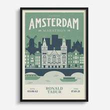 Load image into Gallery viewer, Amsterdam Marathon Personalised Print (customise for any year)