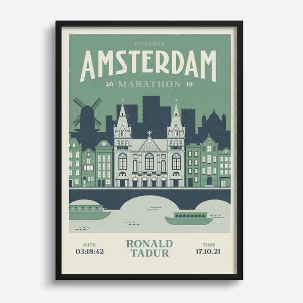 Amsterdam Marathon Personalised Print (customise for any year)