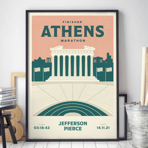 Athens Marathon Personalised Print (customise for any year)