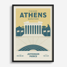Load image into Gallery viewer, Athens Marathon Personalised Print (customise for any year)