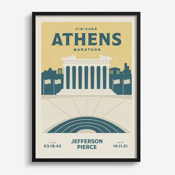 Athens Marathon Personalised Print (customise for any year)