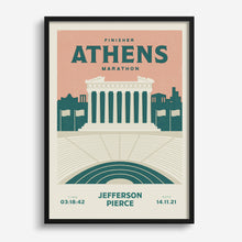 Load image into Gallery viewer, Athens Marathon Personalised Print (customise for any year)