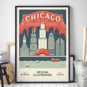 Chicago Marathon Personalised Print