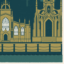Load image into Gallery viewer, Personalised Edinburgh Marathon Race print  close up 2