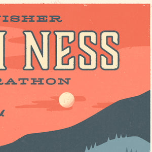 Personalised Loch Ness Marathon Race print  close up
