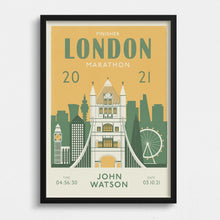 Load image into Gallery viewer, London Marathon Personalised Print (customise for any year)