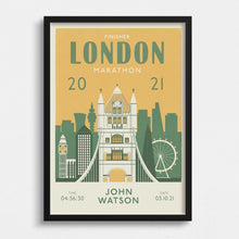 Load image into Gallery viewer, London Marathon Personalised Print (customise for any year)