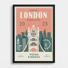 Load image into Gallery viewer, London Marathon Personalised Print (customise for any year)