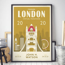 Load image into Gallery viewer, Virtual London Marathon 2020 Personalised Print
