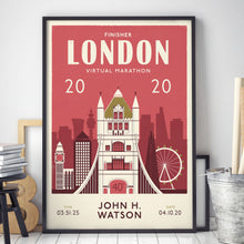 Load image into Gallery viewer, Virtual London Marathon 2020 Personalised Print