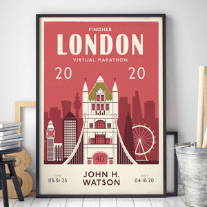 Virtual London Marathon 2020 Personalised Print