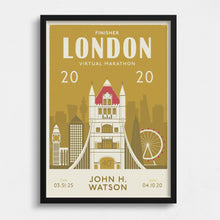 Load image into Gallery viewer, Virtual London Marathon 2020 Personalised Print