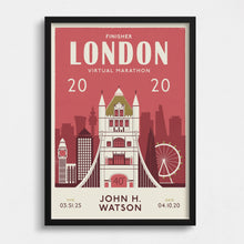 Load image into Gallery viewer, Virtual London Marathon 2020 Personalised Print