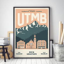 Load image into Gallery viewer, UTMB personalised print black frame
