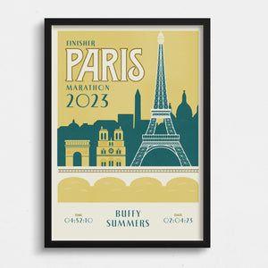 Paris Marathon Personalised Print