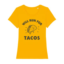 Load image into Gallery viewer, Will Run For Tacos Women's Tee Shirt
