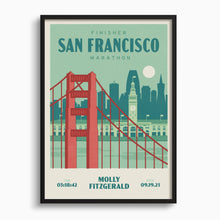 Load image into Gallery viewer, San francisco marathon personalised print
