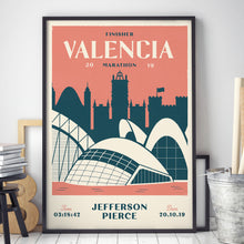 Load image into Gallery viewer, Personalised Valencia Marathon Print in frame