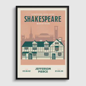 Shakespeare Marathon, Stratford-Upon-Avon, Personalised Print