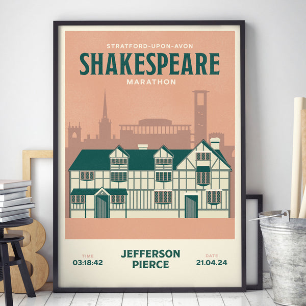 Shakespeare Marathon, Stratford-Upon-Avon, Personalised Print