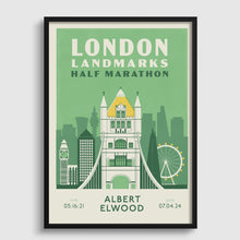 Load image into Gallery viewer, London Landmarks Half Marathon Personalised Print