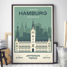 Load image into Gallery viewer, Hamburg Marathon Personalised Print (customise for any year)