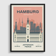 Load image into Gallery viewer, Hamburg Marathon Personalised Print (customise for any year)