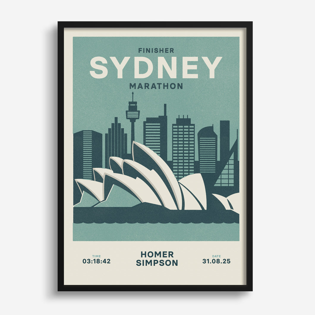 Sydney Marathon (or Half Marathon) personalised print