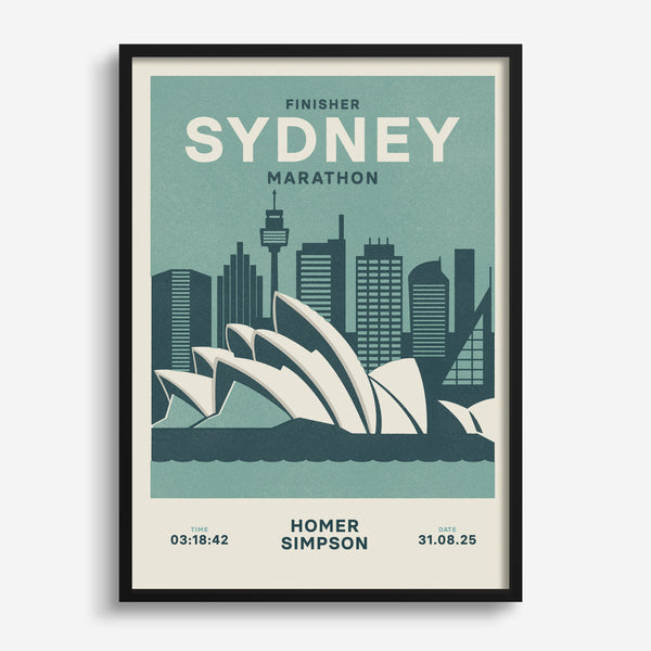 Sydney Marathon (or Half Marathon) personalised print