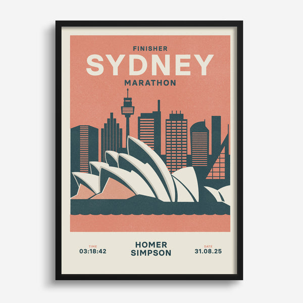 Sydney Marathon (or Half Marathon) personalised print
