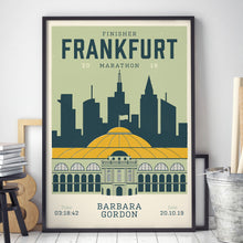 Load image into Gallery viewer, Personalised Frankfurt Marathon Race print in frame