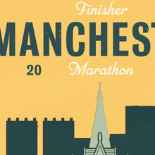 Load image into Gallery viewer, Manchester Marathon personalised print close up 2