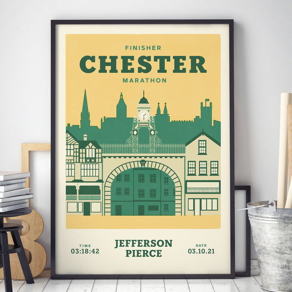 Personalised Chester marathon print – gift for runner