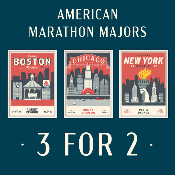 American Marathon Majors Personalised Prints 3 for 2