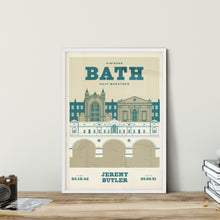 Load image into Gallery viewer, Bath Half marathon personalised print green and sand