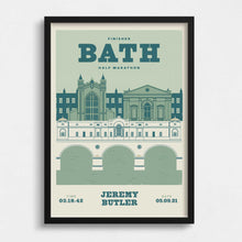 Load image into Gallery viewer, Bath Half marathon personalised print green