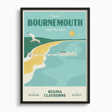 Load image into Gallery viewer, Bournemouth half marathon personalised print
