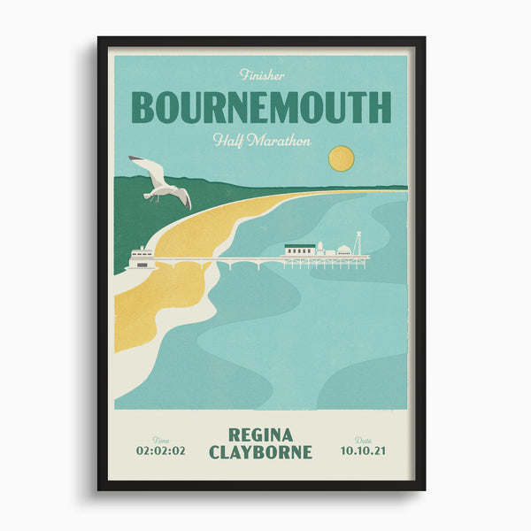 Bournemouth half marathon personalised print