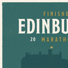 Load image into Gallery viewer, Personalised Edinburgh Marathon Race print  close up 1