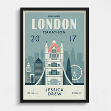 Load image into Gallery viewer, London Marathon Personalised Print