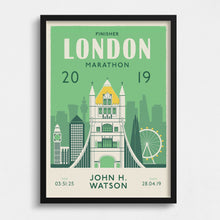 Load image into Gallery viewer, London Marathon Personalised print
